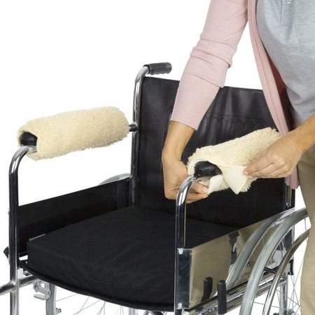 VIVE HEALTH Sheepskin Wheelchair Armrests - Cream, PR CSH1041WHT